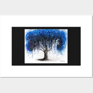 Blue Moonlight Tree Posters and Art